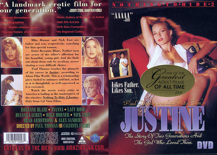 Nothing To Hide 2: Justine Cal Vista - Catalog Sealed DVD - Discontinued