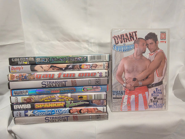 9 Factory Sealed Older Gay DVDs - High Quality