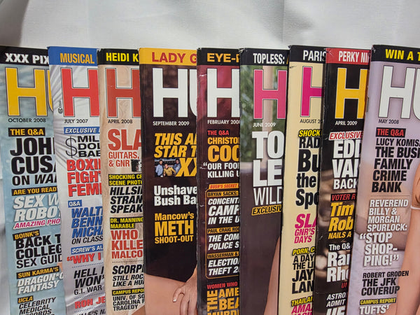 12 Original Hustler Magazines.  Never Circulated 2008-2009 as Shown
