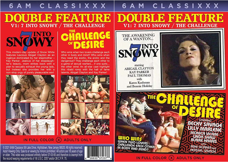 Double Feature 1: 7 Into Snowy & The Challenge Of Desire 6AM Classixxx Sealed DVD - Active