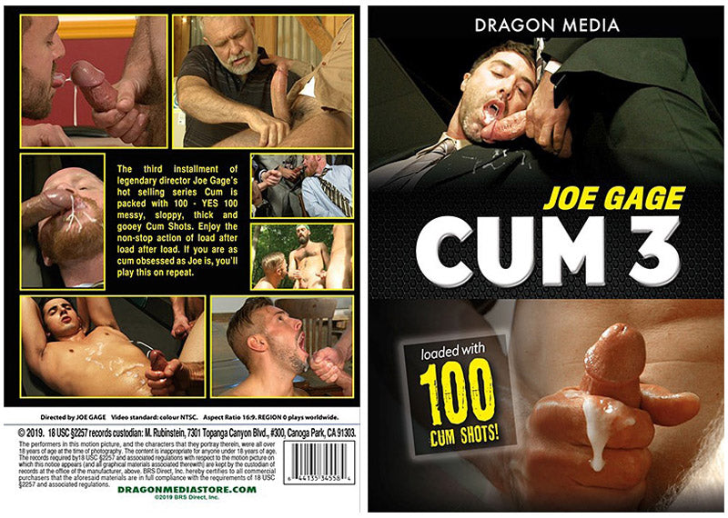Joe Gage Cum 3 Dragon Media - Gay Sealed DVD - Active (Means Still in Stock from the Studio)