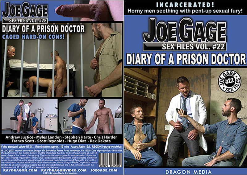 Joe Gage Sex Files 22: Diary Of A Prison Doctor Dragon Media - Gay Factory Sealed DVD - Active