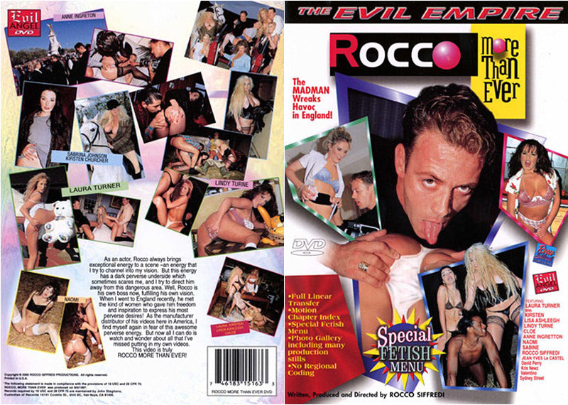 Rocco More Than Ever 1 Evil Angel - Sale Sealed DVD, Active (Still Available from the Studio)