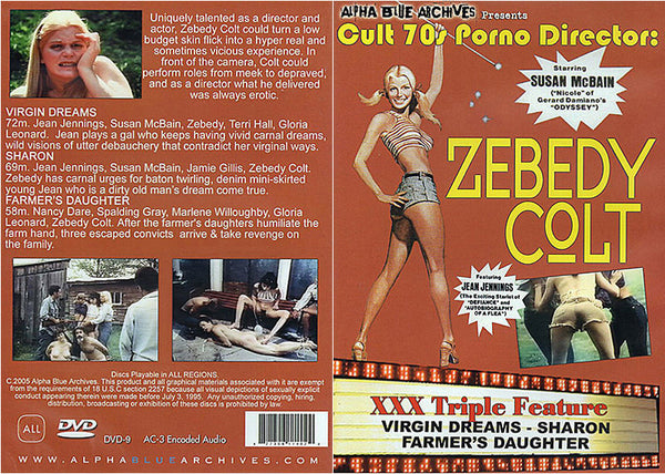 Cult 70s Porno Director: Zebedy Colt Triple Feature 1 Alpha Blue Archives Factory Sealed DVD