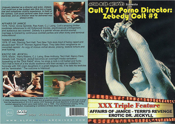Cult 70s Porno Director: Zebedy Colt Triple Feature 2 Alpha Blue Archives Factory Sealed DVD