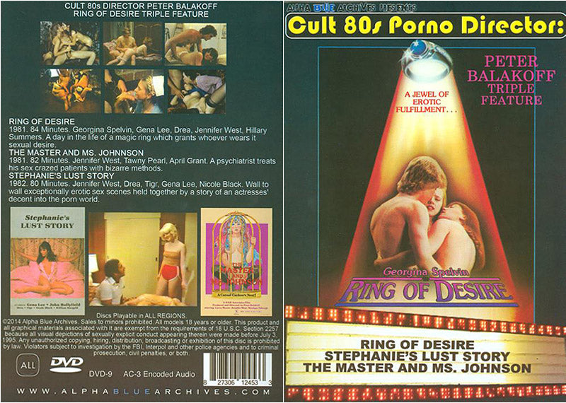 Cult 80s Porno Director: Ring Of Desire Triple Feature Alpha Blue Archives Sealed DVD - Active (Means still in stock from the Studio)  - October Special