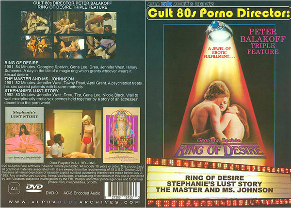 Cult 80s Porno Director: Ring Of Desire Triple Feature Alpha Blue Archives Factory Sealed DVD