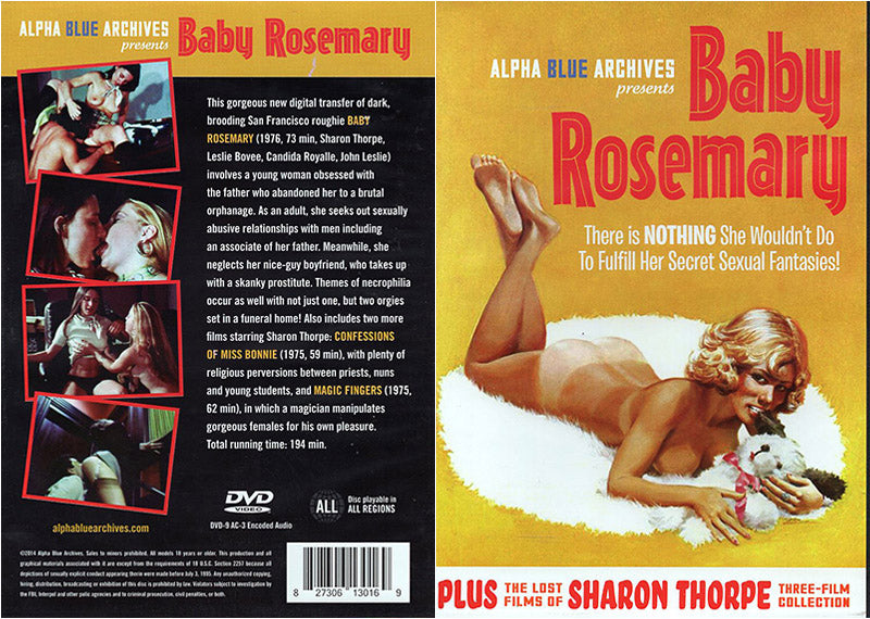Baby Rosemary Plus The Lost Films Of Sharon Thorpe Alpha Blue Archives Sealed DVD Active, Still in Production
