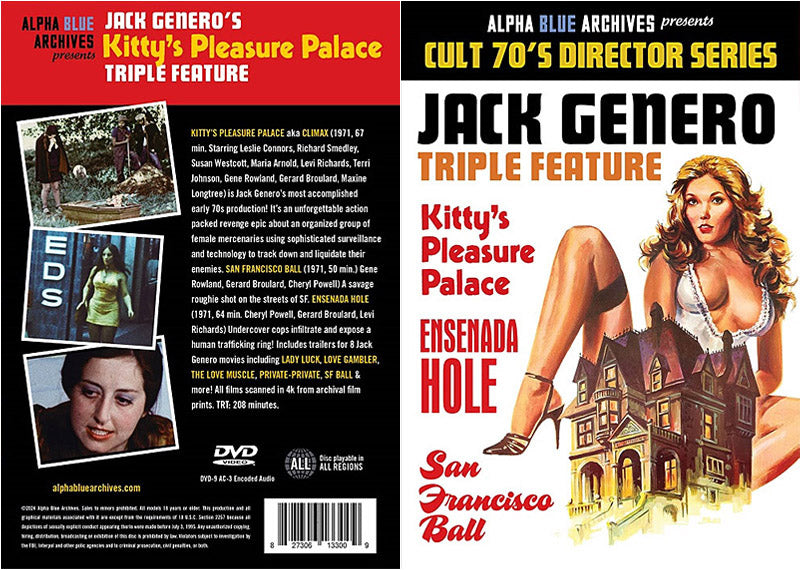 Cult 70's Director Series: Jack Genero Kitty's Pleasure Palace Triple Feature Alpha Blue Archives Sealed DVD - Active (Means Still in Stock from the Studio)