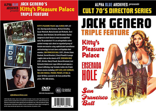 Cult 70's Director Series: Jack Genero Kitty's Pleasure Palace Triple Feature Alpha Blue - New - Factory Sealed DVD Current