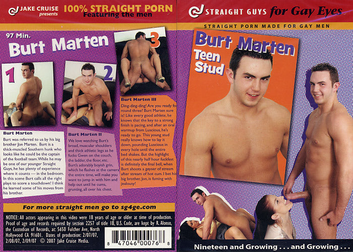 Burt Marten Straight Guys For Gay Eyes Sealed DVD - at a Clearance PRICE